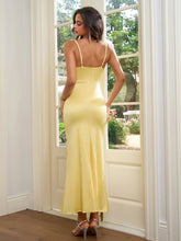 Ruched Backless Zipper Back Bodycon Maxi Dress